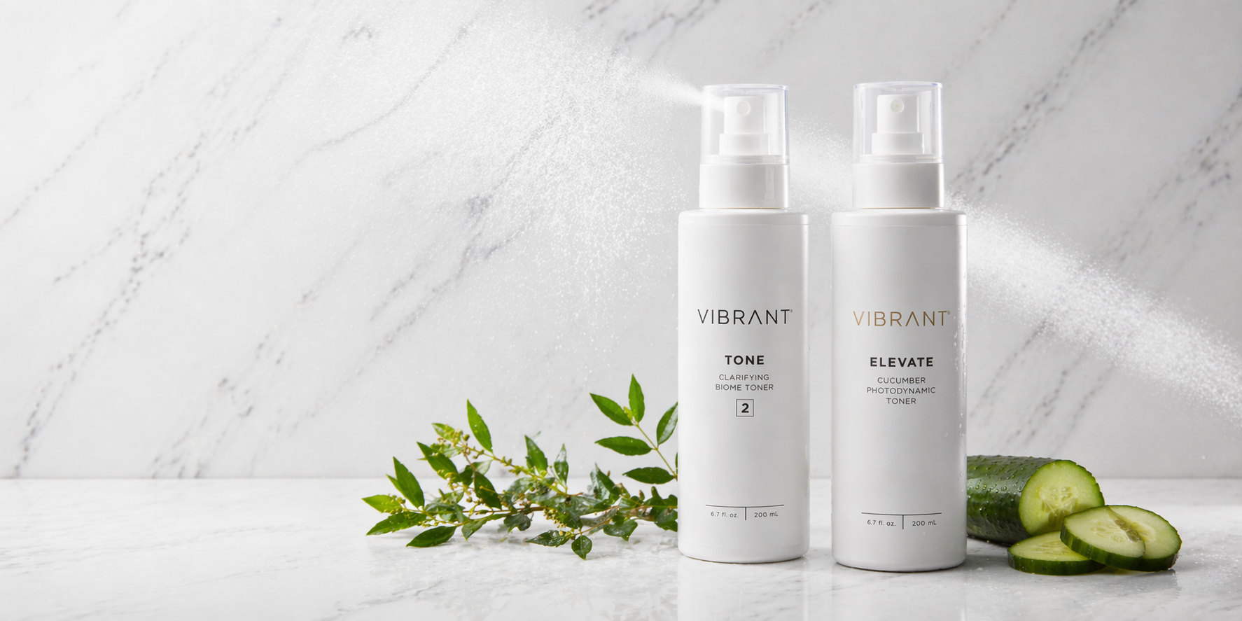 VIBRANT TONERS ON MARBLE BACKGROUND